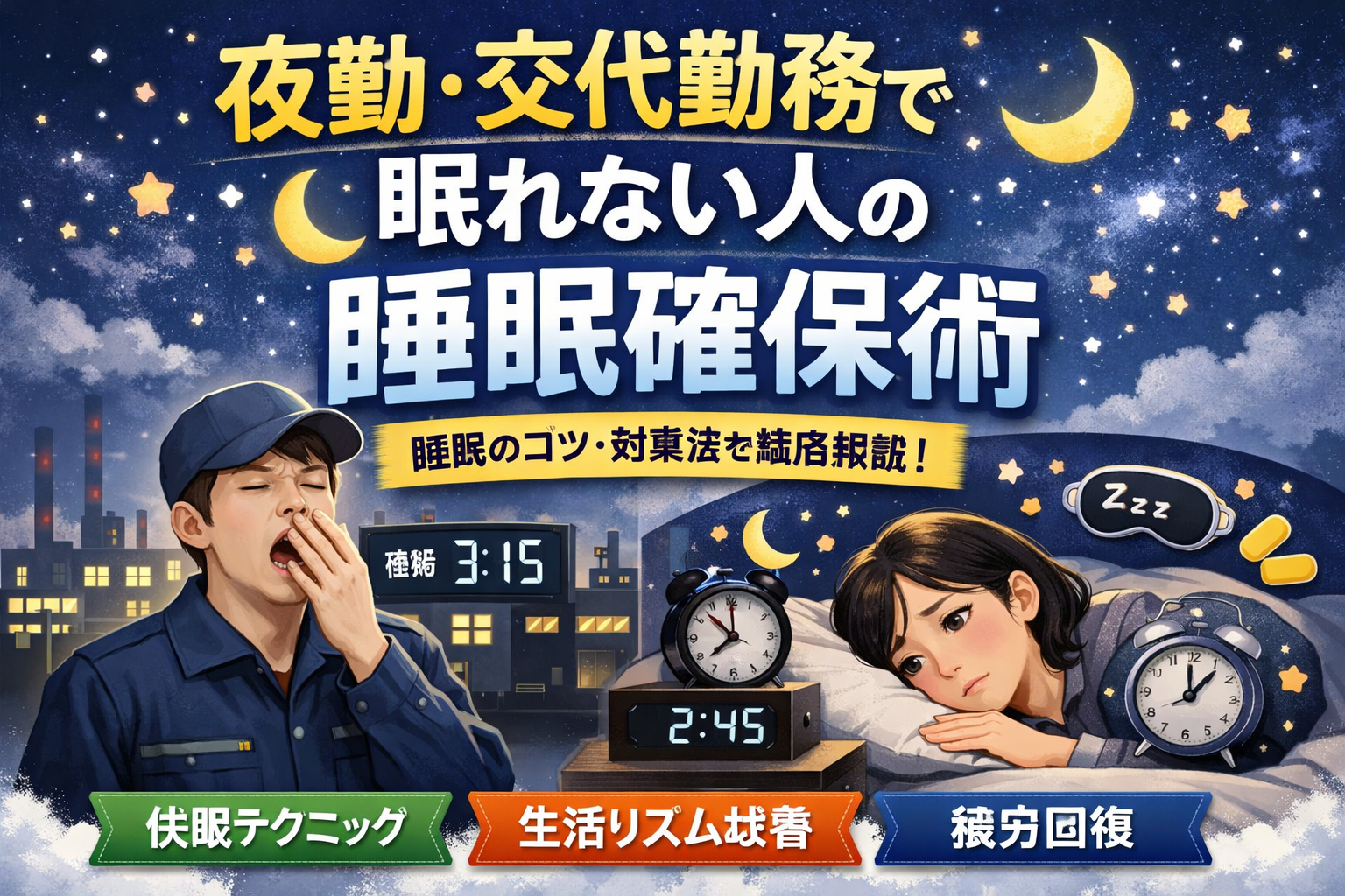 夜勤・交代勤務で眠れない人の睡眠確保術
